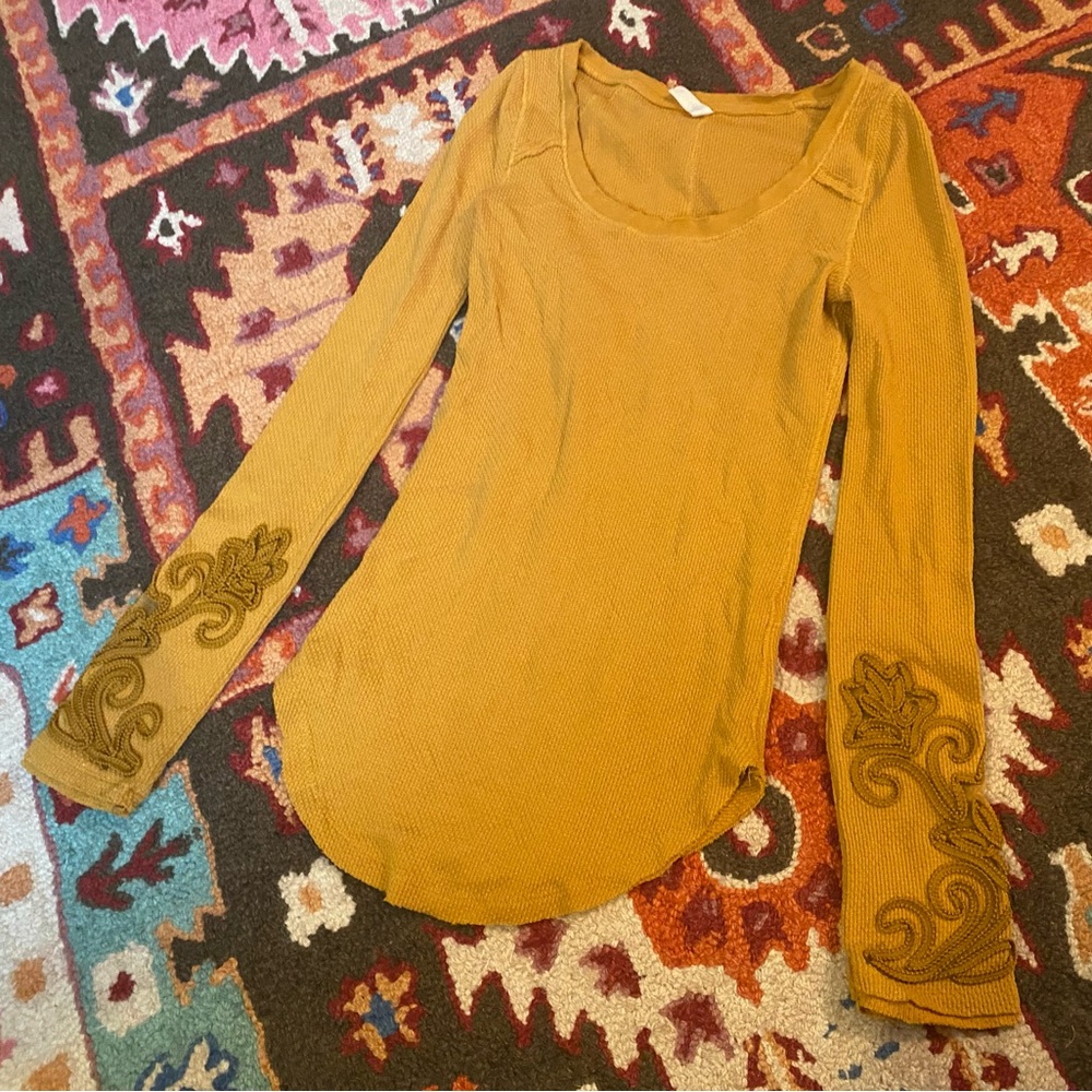 free people masquerade cuff thermal henley